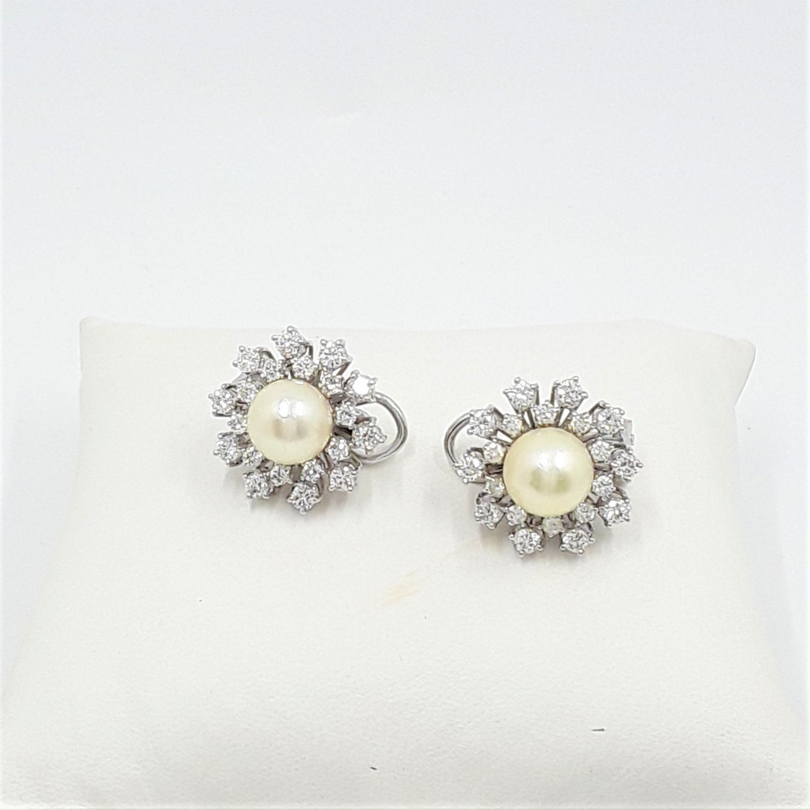 1700 orecchini con perla e diamanti 1.50 ct gr 12.03 art 928